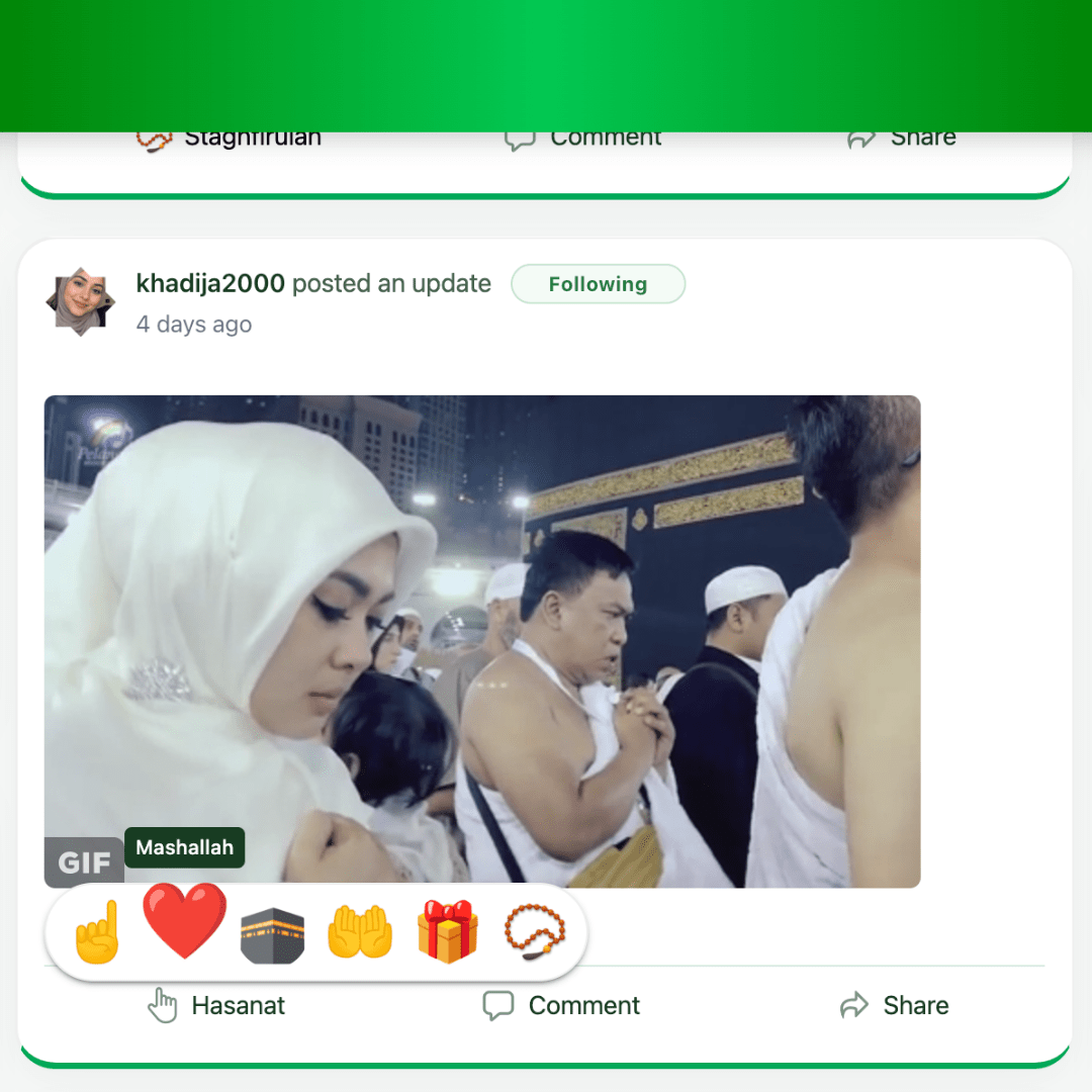 Reacciones a publicaciones en la comunidad musulmana de WALIDA
